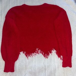 red cropped sweater size Large like new